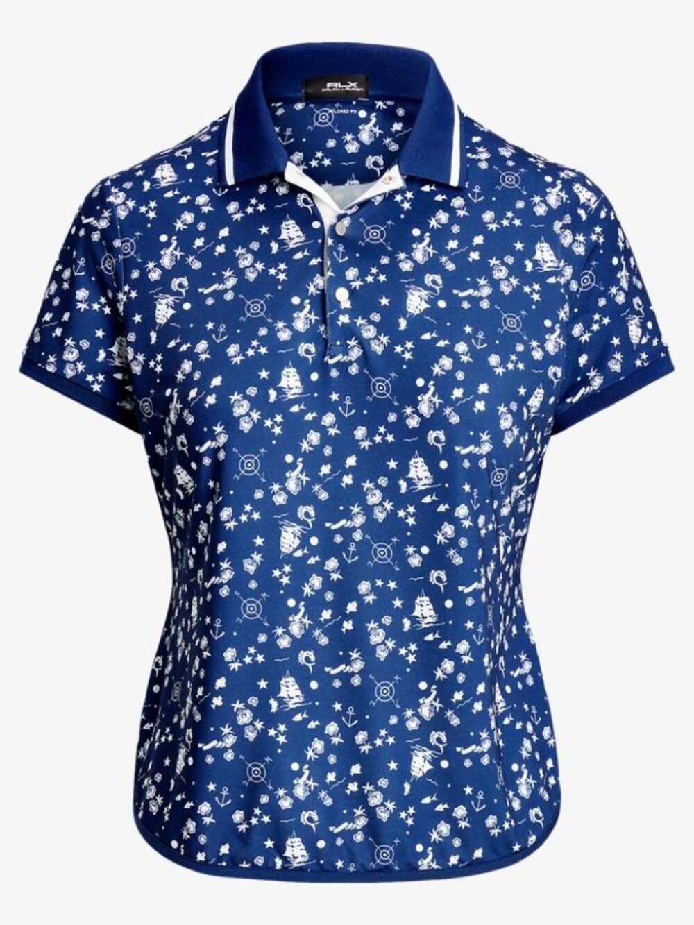 RLX Ralph Lauren Tailored Airflow Graphic Jersey Short Sleeve Shirt, Dark Blue